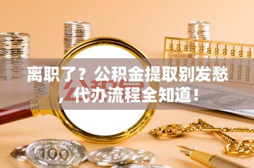 桂东离职了？公积金提取别发愁，代办流程全知道！
