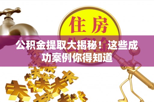 桂东公积金提取大揭秘！这些成功案例你得知道
